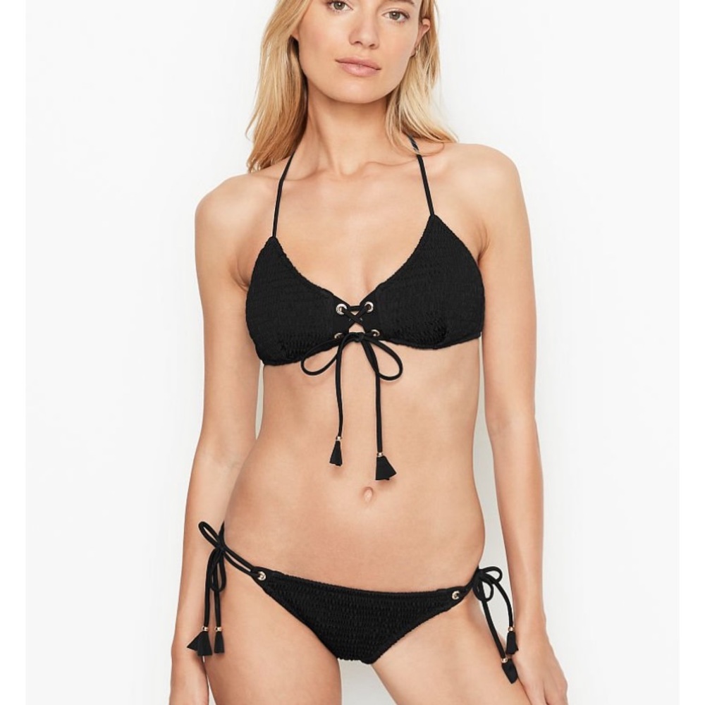 Victorias Secret Ribbed Alona Smocked Bralette Top